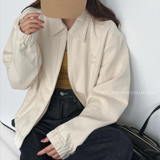 【顺丰包邮】14318 洛诗琳韩系绣花拉链休闲牛仔夹克外套女158191 商品图4