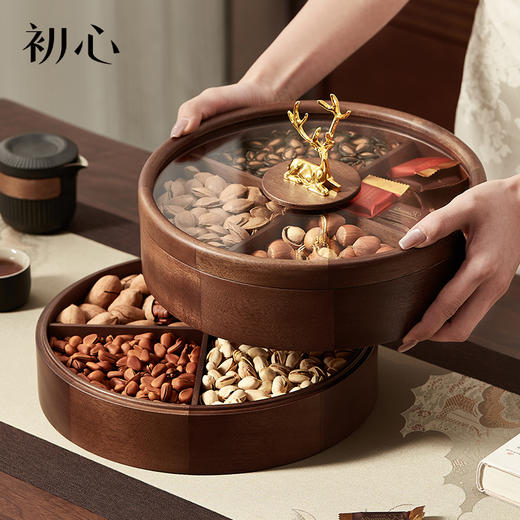 初心| 轻奢圆形四格双层果盘 商品图0