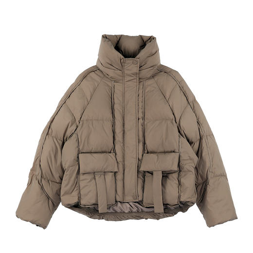 NEELLY纳俪商场同款冬季新款90白鸭绒羽绒服女通勤简约保暖面包服N24104L07738 商品图3