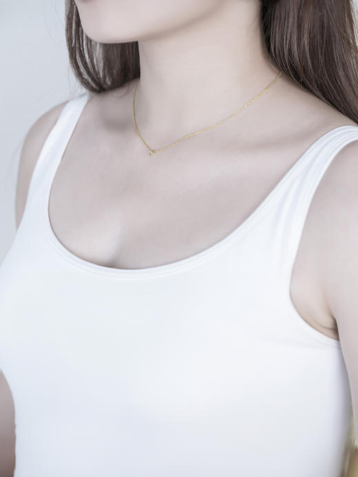 LUCINE鹿鸣珠宝 | 单钻项链 18k金 锁骨链 钻石 可调节 极简 商品图1