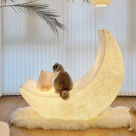 月亮卧室灯网红样板间户外装饰北欧客厅月牙设计师躺椅落地灯氛围 商品图1