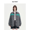 SELFWHO绵羊毛桑蚕丝混纺撞色双面呢外套女款2024秋冬微茧型上衣 商品缩略图1