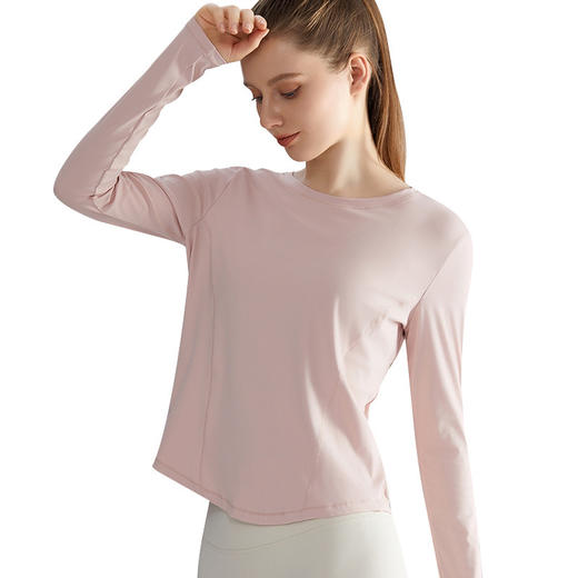 秋冬瑜伽服长袖女宽松修身速干健身运动圆领上衣外穿罩衫瑜伽  WM CX-118 商品图4
