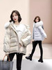 【温暖大毛领！时尚短款加厚羽绒服】免洗羽绒服女短款新款韩版时尚亮面白鸭绒宽松鸭绒服保暖外套，大口袋设计，时髦美观 温暖双手。ry 商品缩略图3