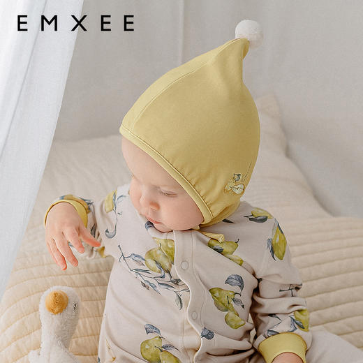 【母婴服配】EMXEE嫚熙婴儿帽子春秋款男童女童羔羔绒绑带婴幼儿秋冬宝宝帽子 商品图6