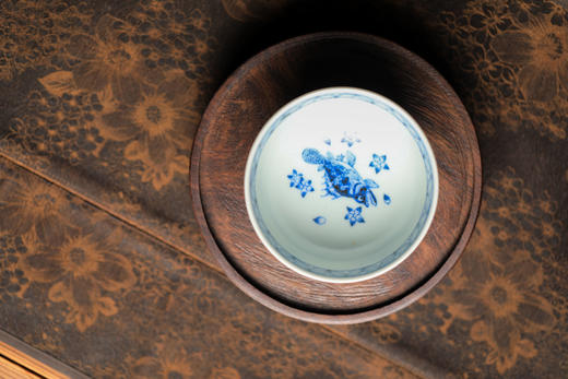 莲画堂红绿彩鱼多多鸡心杯 商品图4