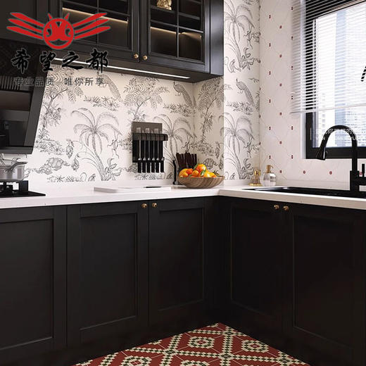 瓷砖复古花砖300800浴室厕所网红地砖法式花片卫生间小厨房墙面砖 商品图2