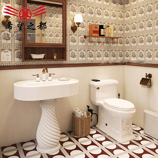 瓷砖法式厕所小风轻奢复古厨房花片宫廷花砖卫生间浴室地砖墙砖 商品图0