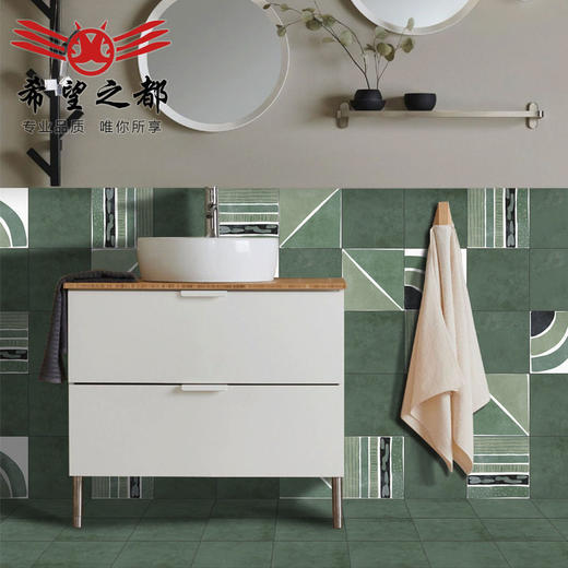 彩色瓷砖卫生间花砖北欧防滑厨房风200清新300阳台小ins墙砖地砖 商品图1