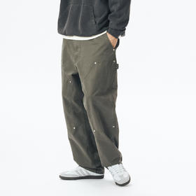 714street美式复古工装裤伐木裤春夏休闲裤宽松直筒裤潮牌裤子男