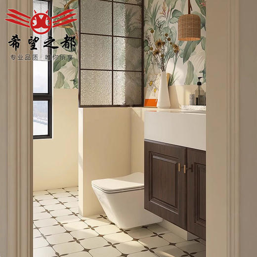 400卫生间植物花砖防滑地砖轻x1200瓷砖背景浴室厨房复古墙砖法式 商品图2