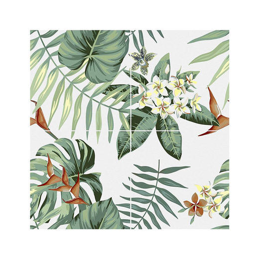 厨房北欧花砖彩色黑白地板砖400清新阳台卫生间小花片小拼花花砖 商品图4