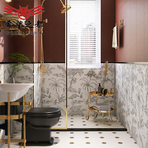 厨房网红小复古300x800地砖厕所瓷砖浴室卫生间猴子花砖墙砖法式 商品图0