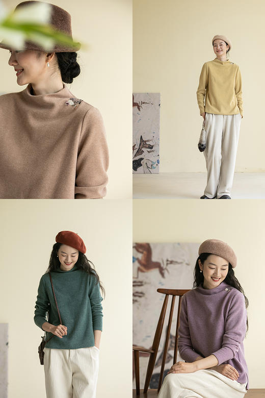 牧衣游原创 手工刺绣套头T恤女 限量福利款 清冬【不支持会员折】 商品图5