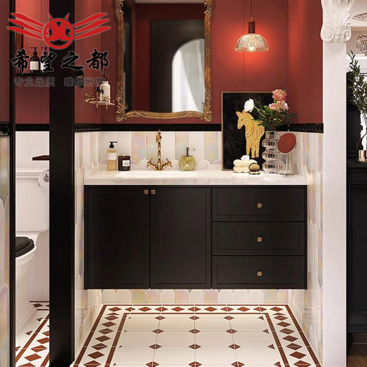 200200围边复古法式墙砖阳台砖厨房花砖浴室红卫生间瓷砖羽毛地砖 商品图1