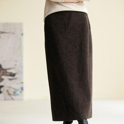 牧衣游原创进口澳毛毛呢半裙新款舒适保暖百搭纯羊毛半身裙 安桥 商品图1