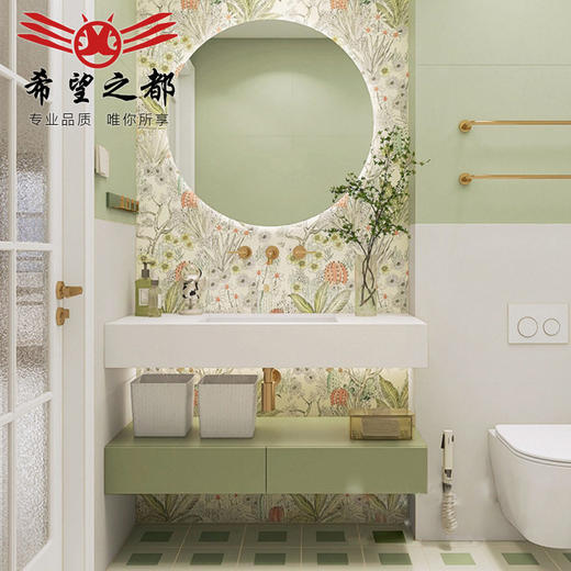 花砖x800mm阳台植物法式连纹瓷砖柔光400花片地砖全瓷厨卫墙砖 商品图2
