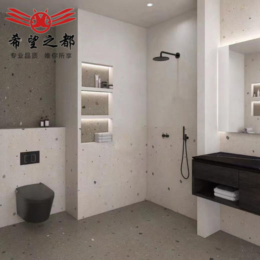 餐厅颗粒大地砖卫生间瓷砖工装600x1200mm水磨石服装店地砖 商品图1
