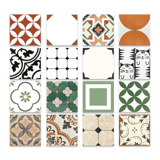 地砖阳台法式花砖瓷砖墙砖厨房300x300mm庭院花园小卫生间复古 商品图4