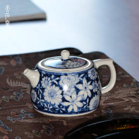 问鼎天石窑白陶泥元青花井栏壶（万花）（缺货）