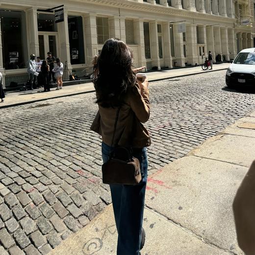 ROMI STUDIO“棕标甄选”肯尼亚进口头层羊反绒夹克式皮衣 431PS059 商品图3