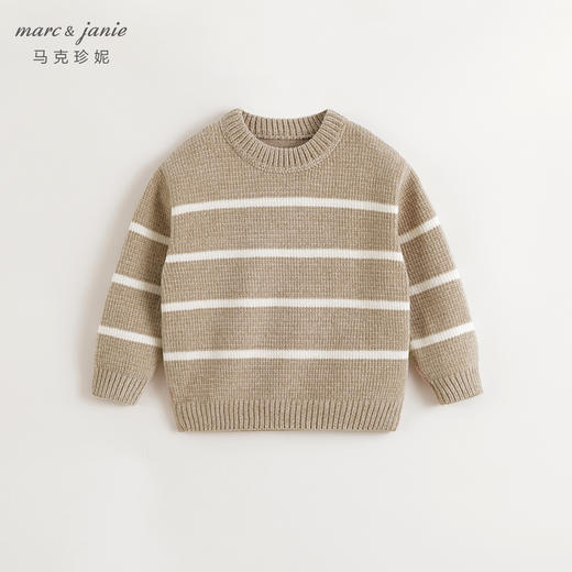 马克珍妮男童休闲条纹雪尼尔毛衣儿童针织衫2024年秋冬新款241706 商品图2