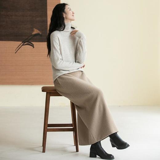牧衣游原创进口澳毛毛呢半裙新款舒适保暖百搭纯羊毛半身裙 安桥 商品图2