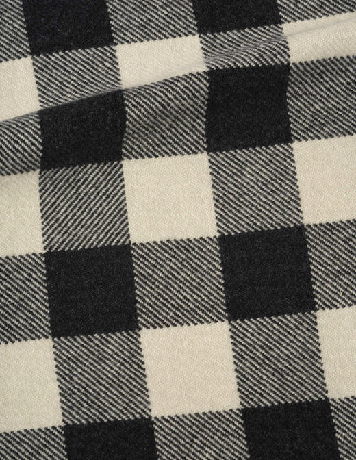 Margaret Howell  米黑格纹geelong羔羊毛手织流苏围巾 商品图6