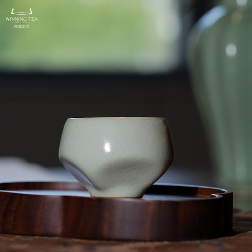 问鼎汝瓷收藏款天青方圆杯 商品图0