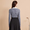 EITIE爱特爱气质假两件翻领V领显瘦修身灰色针织衫秋季新款C2401414 商品缩略图4