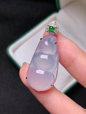 18K金高冰福豆吊坠