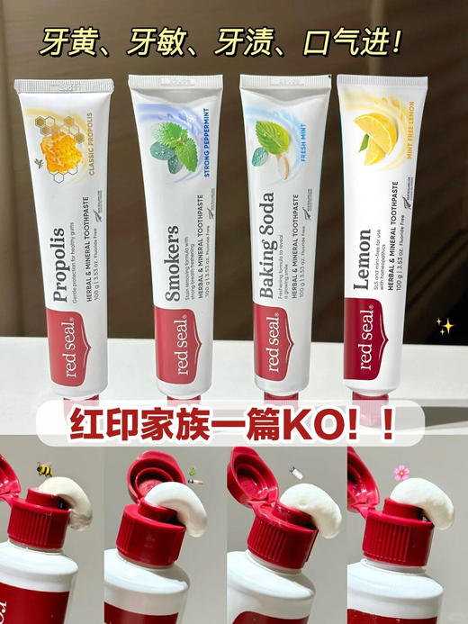 pepe猫-redseal红印牙膏 新西兰进口苏打/烟民/活性炭牙膏去渍 商品图0