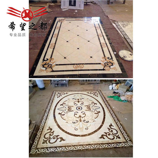 通体地板客厅都 抛之瓷砖大理石全水刀拼花 釉拼花 希望地砖 商品图2