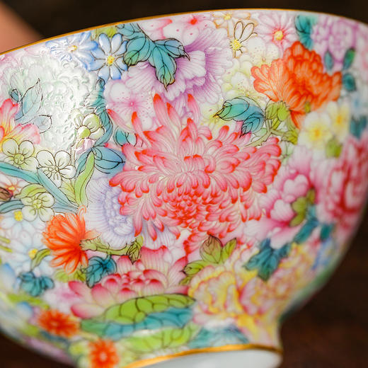 溢珍堂万花撇口杯 商品图2