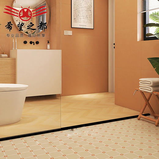 奶油厕所浴室风复古地砖砖300x900mm法式瓷墙砖玫瑰花卫生间 商品图2