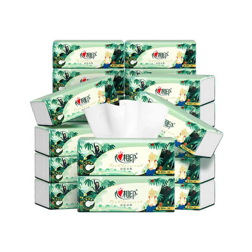 心相印茶语丝享三层塑装纸面巾100抽*5包 商品图0