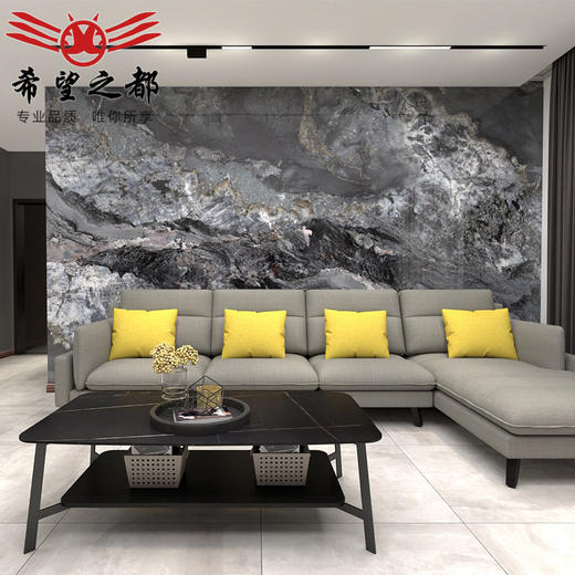 *背景亮光规格通体客厅大理石大岩板大板16002700别墅连纹地板砖 商品图3