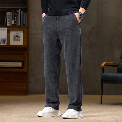 【灯芯绒】【DQ】大依优型大码松紧腰直筒休闲裤长裤男舒适休闲简约百搭加肥加大男装 商品图7