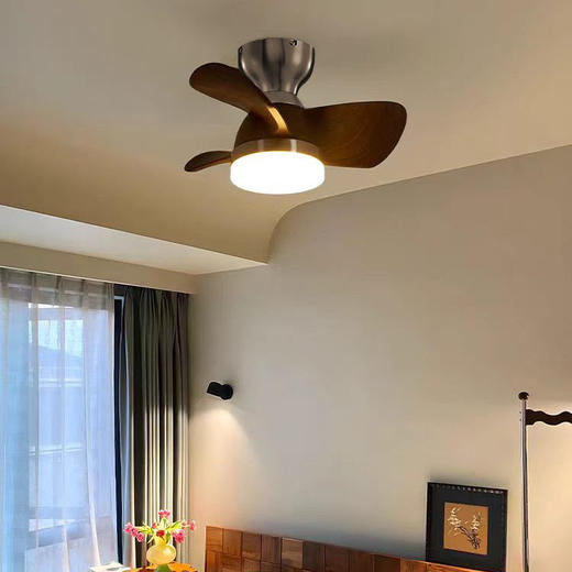 寸中古风扇纹色胡桃木复古变频电風扇22燈一体卧室家用吸顶灯餐厅 商品图1
