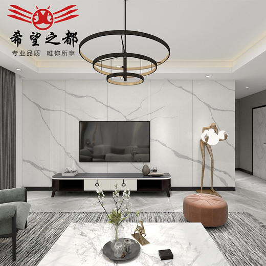 之大板现代岩板背景墙客厅都岩板800x2600规格希望地砖电视大 商品图2