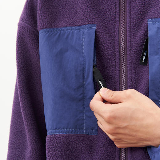 吃茶去chichaqu24秋冬抓绒摇粒绒带帽外套户外保暖加厚复古山系 商品图3