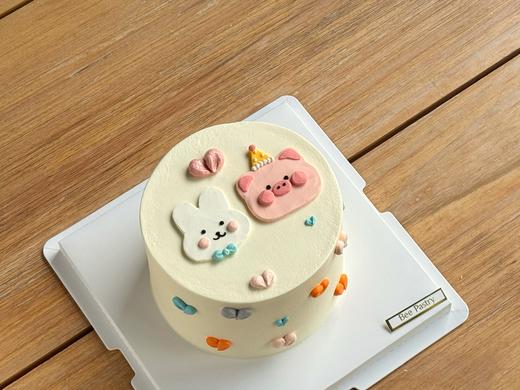 简约小兔小猪手绘蛋糕 n 商品图0