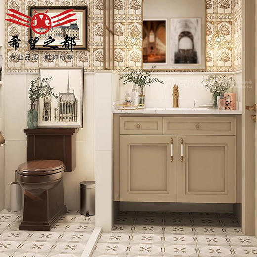 小复古卫生间厨房花砖阳台赤贫墙砖风300600地砖艺术厕所瓷砖法式 商品图3