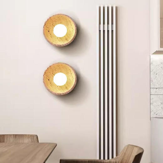 床头折叠黄洞带卧室侘寂风石壁壁灯接线旋转免壁灯过道灯伸缩开关 商品图2