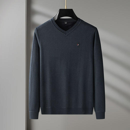 【加绒】【绵羊毛】【新款DDS】大依优型大码男装V领毛衫线衣针织衫休闲加肥加大男士胖子大码内搭上衣毛衣 商品图1