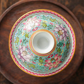 溢珍堂福寿康宁盖碗