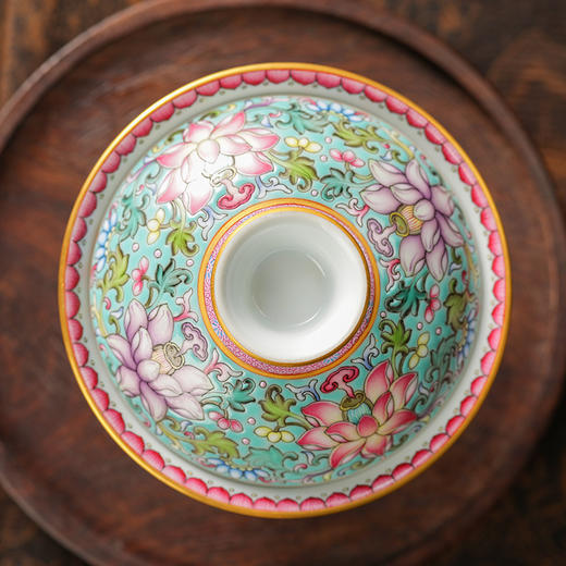 溢珍堂福寿康宁盖碗 商品图0