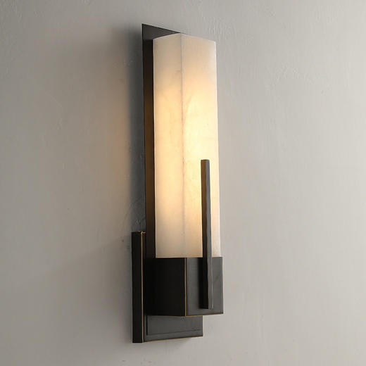 楼梯卧室过道背景墙灯轻奢中式新灯具客厅别墅灯床头灯全铜云石壁 商品图3