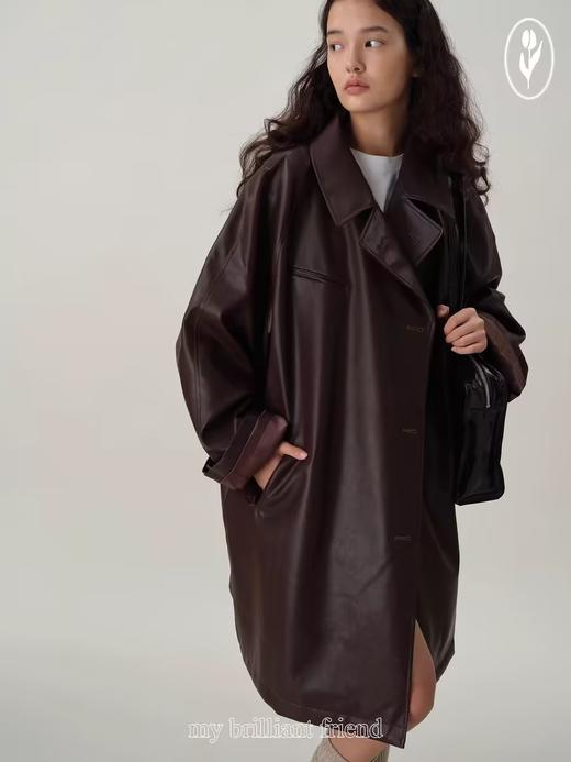 shyshystill/shy202408046/柔软重工环保皮复古大皮衣风衣外套 商品图4