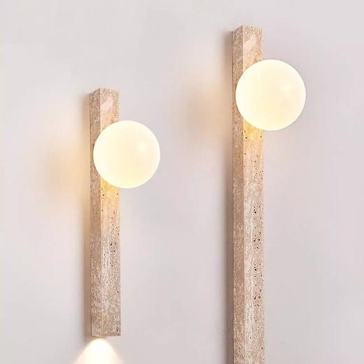 墙灯长条奶油风黄洞壁灯床头灯楼梯石创意复古感过侘寂道氛围卧室 商品图0